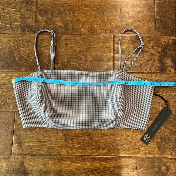 NWT House of Harlow 1960 Retro Brown Plaid Crop Top Size Medium - Picture 9 of 12